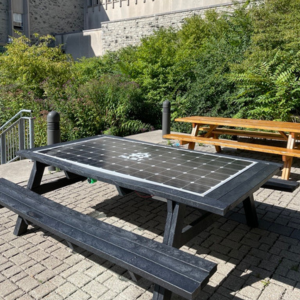 Black picnic table